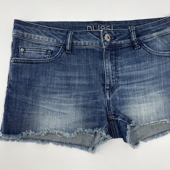 DL1961 Denim Jean Shorts Womens Size 26 Small Cut Off Lola - Picture 3 of 10
